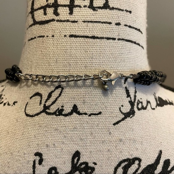 Sonoma Necklace Fashion Jewelry Black Silver Bead Layered Chunky Bling Statement - Picture 3 of 10